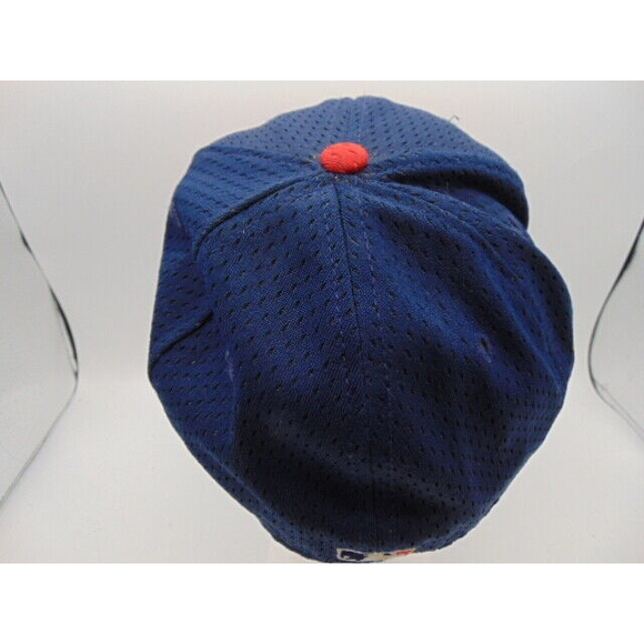 Vtg. Atlanta Braves Fitted Baseball Cap 7-1/8 New Era 59/50 MADE IN USA Blue/Red - Picture 3 of 10